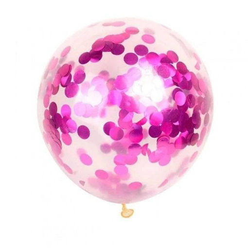 Picture of CLEAR LATEX ROSE RED CONFETTI BALLOONS 11 INCH - SINGLES